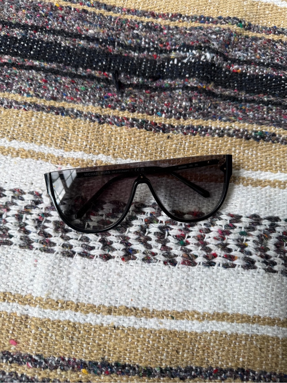 Michael Kors Black Shield Sunglasses with Gradient Lenses